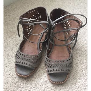 Grey Jeffrey Campbell Rodillo Short Wedge Sandal